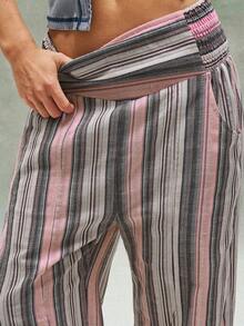 Bohemela Women's Casual Woven Striped Pants - Multicolor - View 3