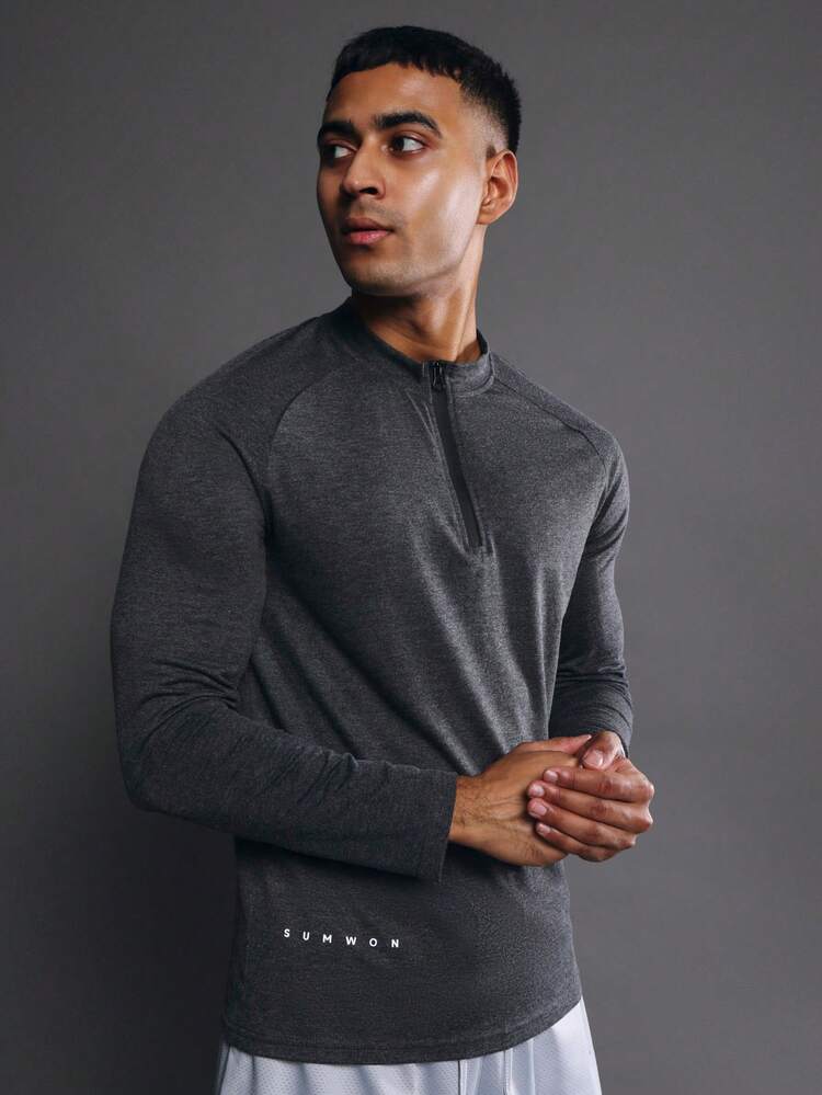 Quarter Zip Long Sleeve Athletic Henley