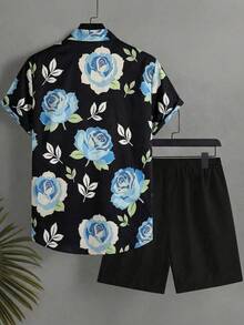 VIVINTIMO Bộ đồ đi biển mùa hè dành cho nam giới: áo sơ mi ngắn tay in hoa và quần short cạp chun. - Nhiều màu - Xem 3