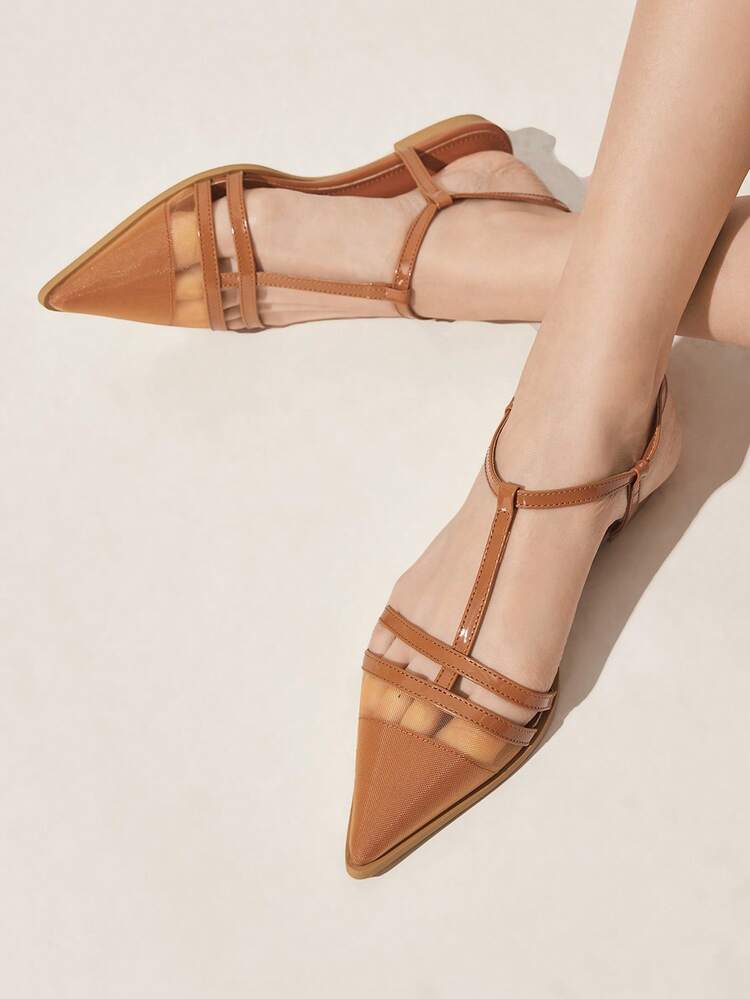 CUCCOO CHICEST Women Shoes New French Sexy Mesh Low Vamp Flat Bottom Women's Slingback Shoes