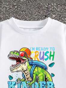 Streecool Kids Bộ 2 món gồm áo thun cổ tròn tay ngắn và quần cargo in hình khủng long hoạt hình dành cho bé trai, thích hợp cho các lễ hội, tiệc tùng, mùa xuân/hè, thoải mái và năng động, lý tưởng cho mùa hè. - xanh quân đội - Xem 8