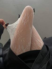 Livesso Women's Lace Sheer Fitted Sexy Leggings - White - View 3