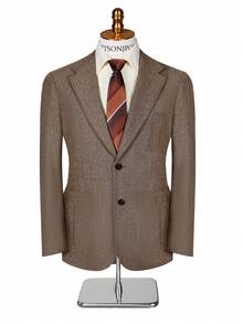 Manfinity Mode Men's Lapel NeckSingle-Breasted Casual Suit Jacket - Brown - View 3