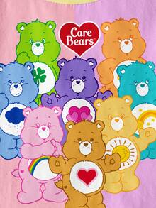 SHEIN X Care Bears Young Girl Cute Cartoon Bear Contrast Color Short Sleeve T-Shirt, Casual Daily Commute - White - View 6