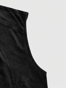 ROMWE MEN Minimalist Arched Elegant Sports Camisole - Black - View 4