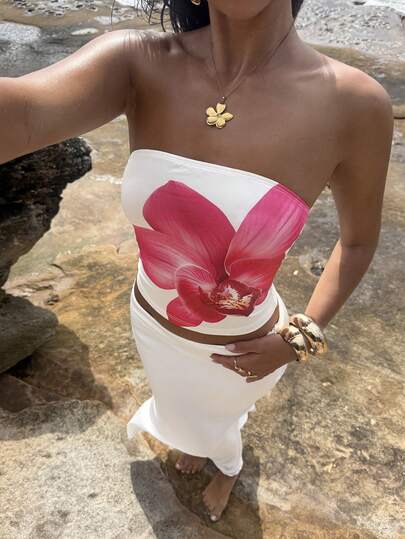 Opulessa Women's Fitted Knit Tube Top Suitable For Beach Vacation, Casual, Holiday ,Going Out, Party, Beach