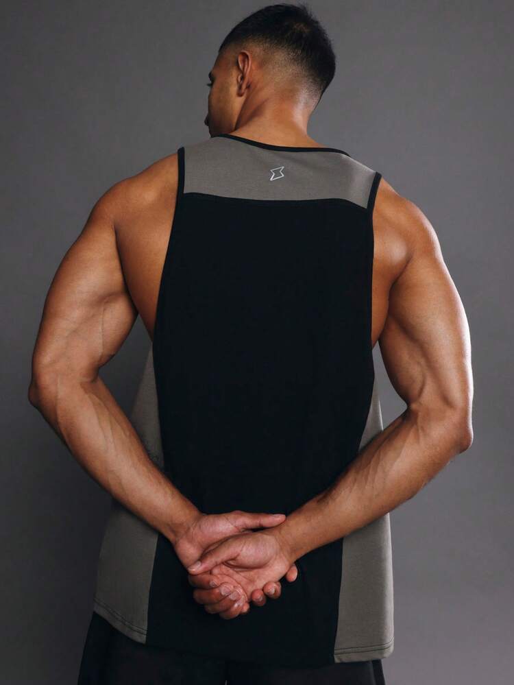 Sportliches ärmelloses Tanktop mit Farbblock-Design