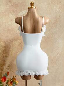 Mistrie Women's Floral Trim Slip Dress - White - View 2