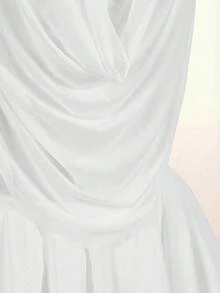 Amplova 无肩带网纱透视迷你连衣裙，饰有3D立体花朵元素，适合海滩度假，白色派对装扮，女士度假装，闪耀新娘 - 白色 - 查看 10