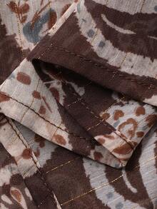 Livesso Áo sơ mi nữ màu nâu in hoa điều, thích hợp cho kỳ nghỉ hè ở bãi biển. - Cà phê nâu - Xem 8