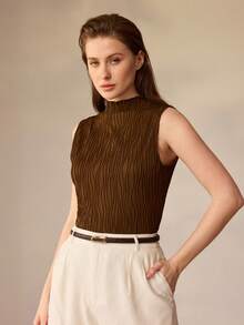 MOTF PREMIUM NEW U-BUCKLE TEXTURED THIN BELT - Coffee - View 5