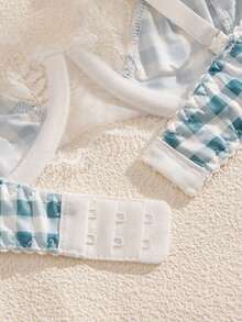 Eraneu 2pcs Lace Patchwork Lingerie Set For Women, Youthful & Energetic - Multicolor - View 10