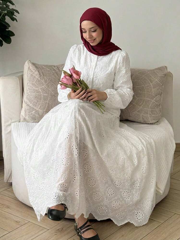 Elegant Spring White Round Neck Petal Sleeve Top And Casual Long Skirt 2-Piece Set For Women