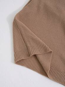 Manfinity Homme 男士休闲撞色短袖针织上衣，春夏款 - 卡其色 - 查看 8