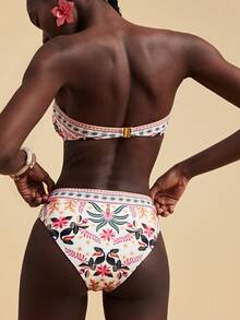 Travachic 女士印花抹胸比基尼套装，女士夏季服装，女士泳衣，女士泳装 - 彩色 - 查看 2