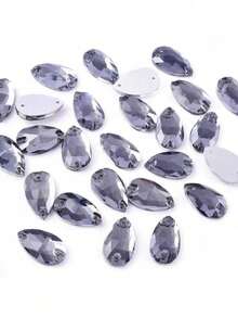 纤细水滴形玻璃多色闪亮手工缝制水晶水钻装饰珠，平底带孔宝石DIY配件，可缝制在衣服、连衣裙、包包、鞋子、胸针、耳环、手工艺品上。 - 彩色 - 查看 70