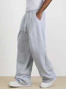 TOKVUE 男士休闲抽绳腰宽松运动裤 - 淺灰色 - 查看 6
