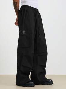 TOKVUE Quần cargo nam nữ unisex kiểu dáng thể thao thường ngày, thời trang và đa năng. - màu đen - Xem 5