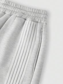 EASEVO Herren Jogginghose in Hellgrau in Große Größen mit besticktem Tape Patchwork, geeignet für Frühling, Herbst und Sommer - Hellgrau - Übersicht 7
