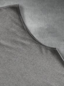 PAVTROS Men's Casual Ombre Round Neck Loose Tank Top, Summer - Grey - View 4