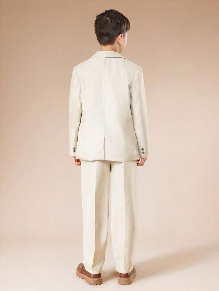 Linen Feel Blazer And Pants Set