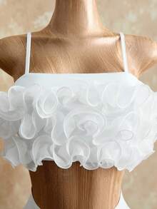 Mistrie Women's Floral Trim Slip Dress - White - View 3