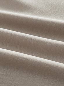 HIMLAND Quần ống rộng dáng suông thời trang nam, thêu chữ và họa tiết ngôi sao, cạp chun, thích hợp mặc đi làm hàng ngày. - Màu Khaki - Xem 6