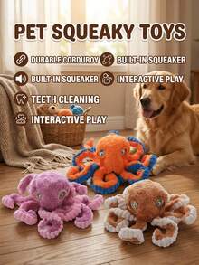 PETSIN Funny Octopus Shaped Plush Dog Toy With BB Barking Sound, Interactive Play For Dogs - Multicolor - View 1