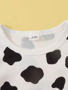 SHEIN Playful Pals Baby Girl Spring&Autumn Cute Style ,Interlocking Bobysuit &Bee Pattern Dress Give Headband - Black - View 7