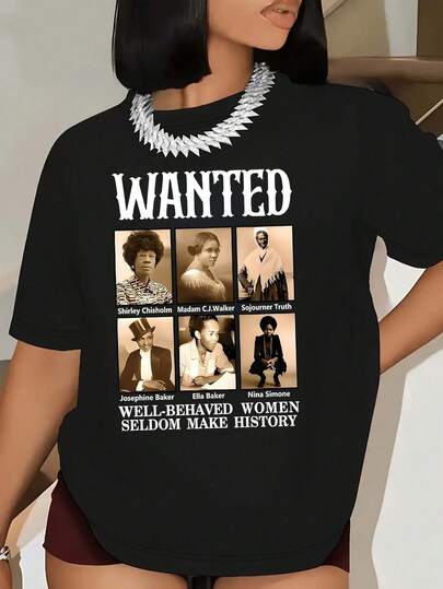 Maweii Women's History T-Shirt - Soft 100% Cotton, Relaxed Fit, Crew Neck, Machine Washable For Spring & Summer,Original Unisex Shirt Graphic Tee Tshirts