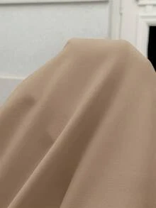 SHEIN 孕妇纯色褶皱扭结休闲宽松阔腿裤 - 卡其色 - 查看 8
