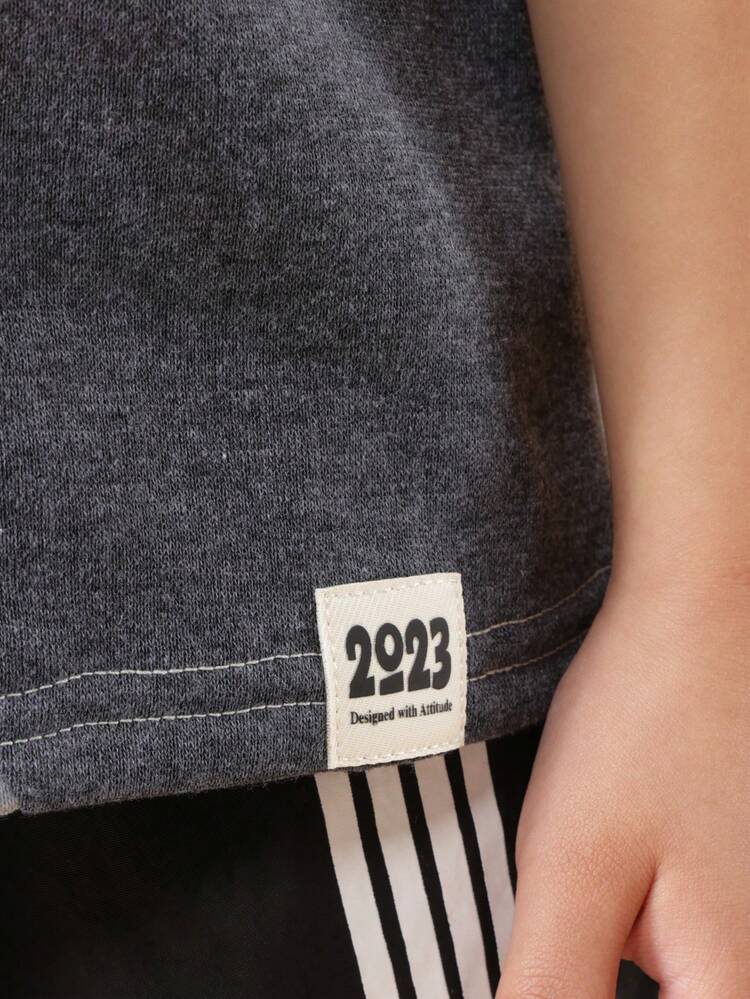 Color Block Short Sleeve Crew Neck Tee