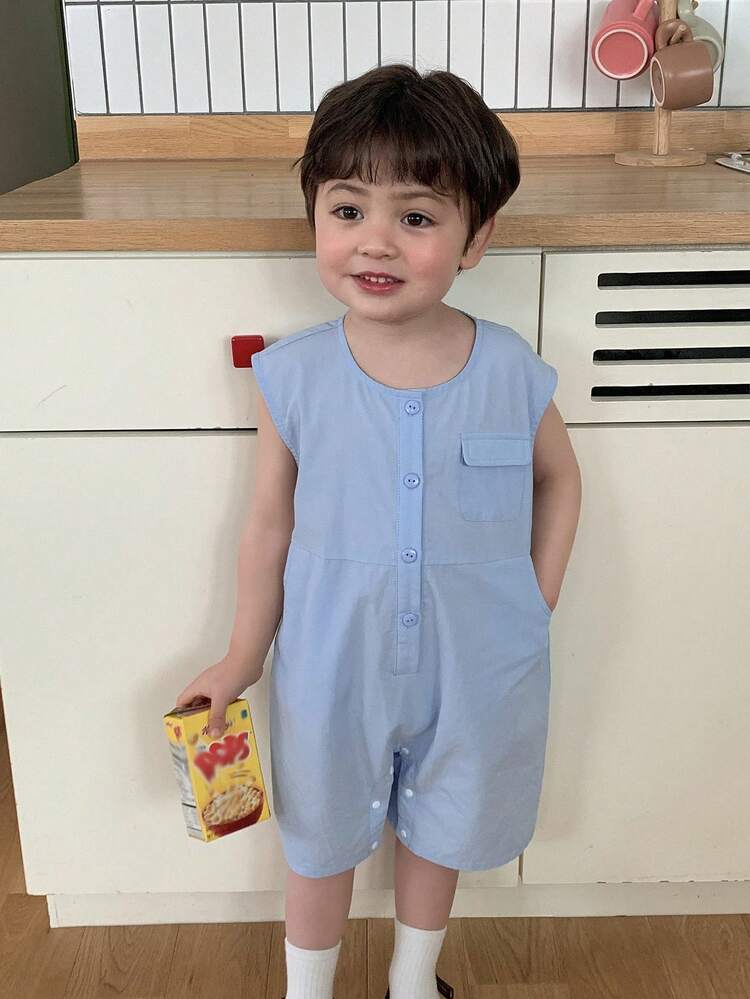 Baby Boys' Round Neck Short Sleeve Casual Romper Summer