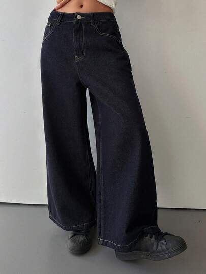 Livesso 女士宽松休闲复古水洗原色直筒九分牛仔裤，适合夏季、春季和秋季穿着。