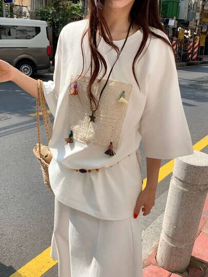 DAZY 女士圆领短袖休闲T恤，尽显青春活力