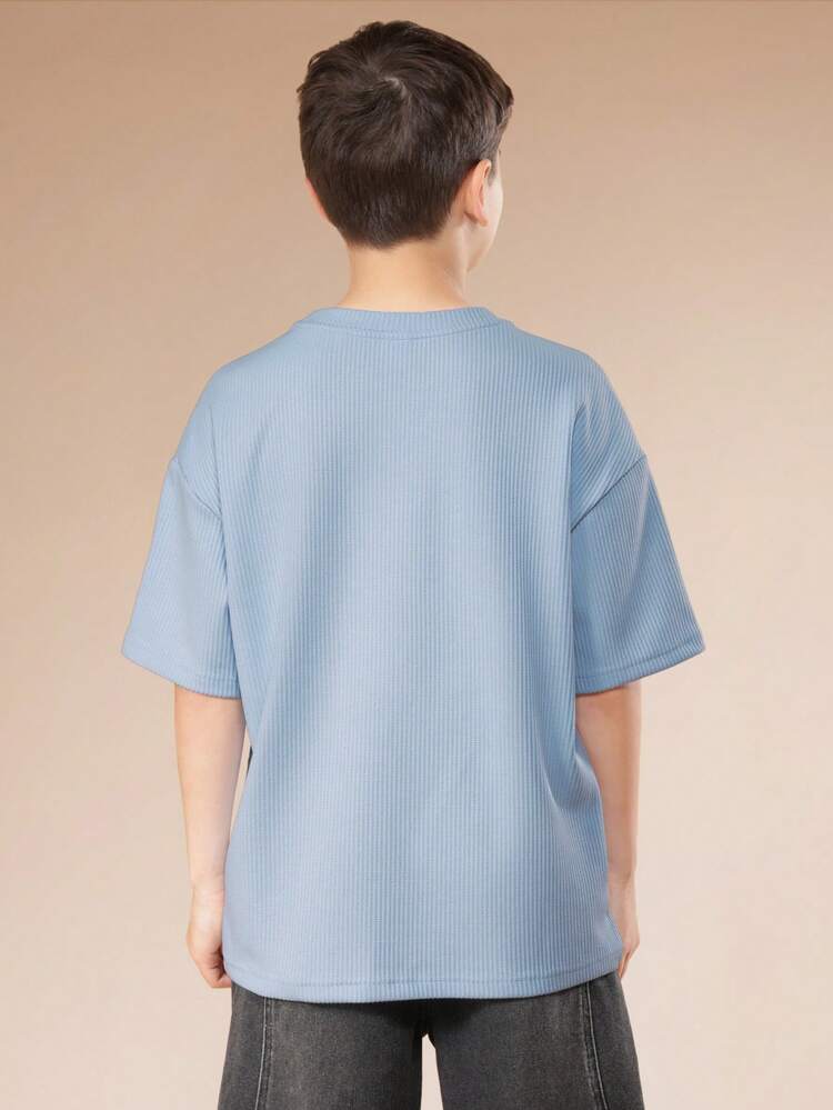 Textured Tee With Embroidered Badge