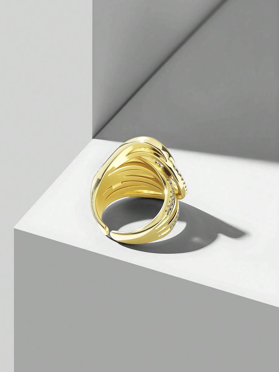 MOTF PREMIUM 18K镀金水晶可调节戒指 - 拼色 - 查看 2