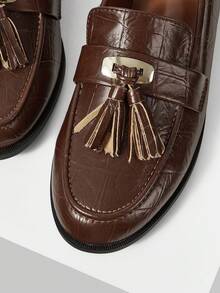 MOTF 女士舒适优雅复古英伦风平底乐福鞋 - 棕色 - 查看 6