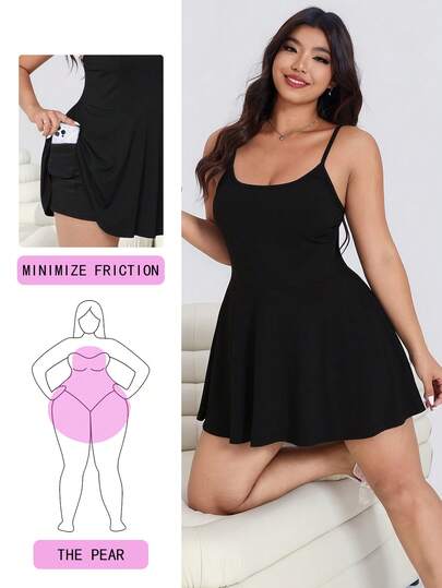 Solflare Plus Size Women's Minimalist Solid Color Sleeveless Jumpsuit With Phone Pocket, Spring/Summer,Carnival Women Look 2026,Going Out Outfits, Holiday Outfits, Casual,Black