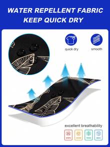 Horizaway 男士休闲印花沙滩短裤 男士花卉泳裤 男士带衬里泳裤 男士棕榈树泳裤 - 黑色 - 查看 3