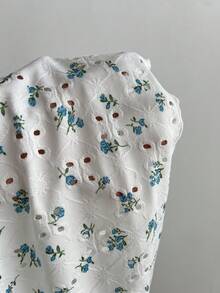 Elamini Women's Floral Jacquard Textured Print Shirt, Spring/Summer - Multicolor - View 5