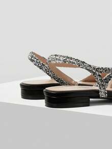 MOTF PREMIUM ZAPATOS PLANOS DE MUJER CON TIRAS CRUZADAS CÓMODOS - Negro - Ver 7