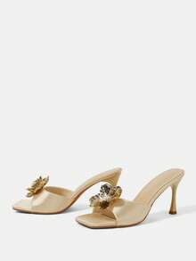 CUCCOO HITCHD Women Heeled Sandals - Apricot - View 9