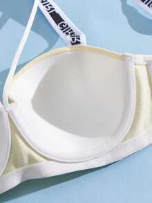 Nora Wilde 1 Peça Regata Cropped, Design Minimalista de Cruzado nas Costas, Bralette Confortável e Casual Adequado para Uso Diário - Amarelo - Visão 9