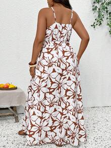SHEIN Frenchy Đầm không tay in hoa dáng rộng dành cho nữ cỡ lớn - Nhiều màu - Xem 3