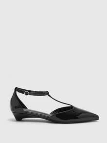 CUCCOO BIZCHIC Women's Coffee Pointed Toe Low Heel Slingback Shoes, Minimalist Elegant Versatile Casual Commuter Shoes, Suitable For Work Office, Spring/Autumn Spring Shoes Fall Shoes - Mirror black - View 4