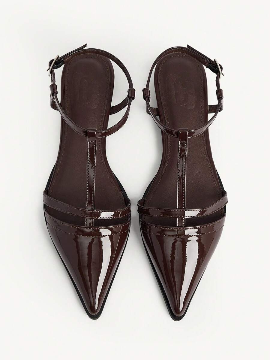 CUCCOO CHICEST Women Shoes Spring And Summer New Elegant Pointed Toe Slingback Date Wear Office Commuter Women's Flat Shoes - Coffee Brown - View 1