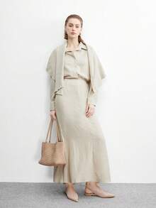 CUCCOO BIZCHIC 女士平底尖头杏色简约后跟带袢带平底鞋，日常百搭轻便舒适，适合通勤、工作等各种场合。 - 淺杏色 - 查看 6