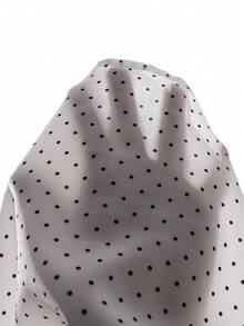 Sparklyn 女童复古甜美风上衣一件：珍珠饰边+白色波点，泡泡袖短袖方领收腰设计，轻薄不蓬松，宽松舒适，适合约会/日常穿着，春夏皆宜。 - 白色 - 查看 2