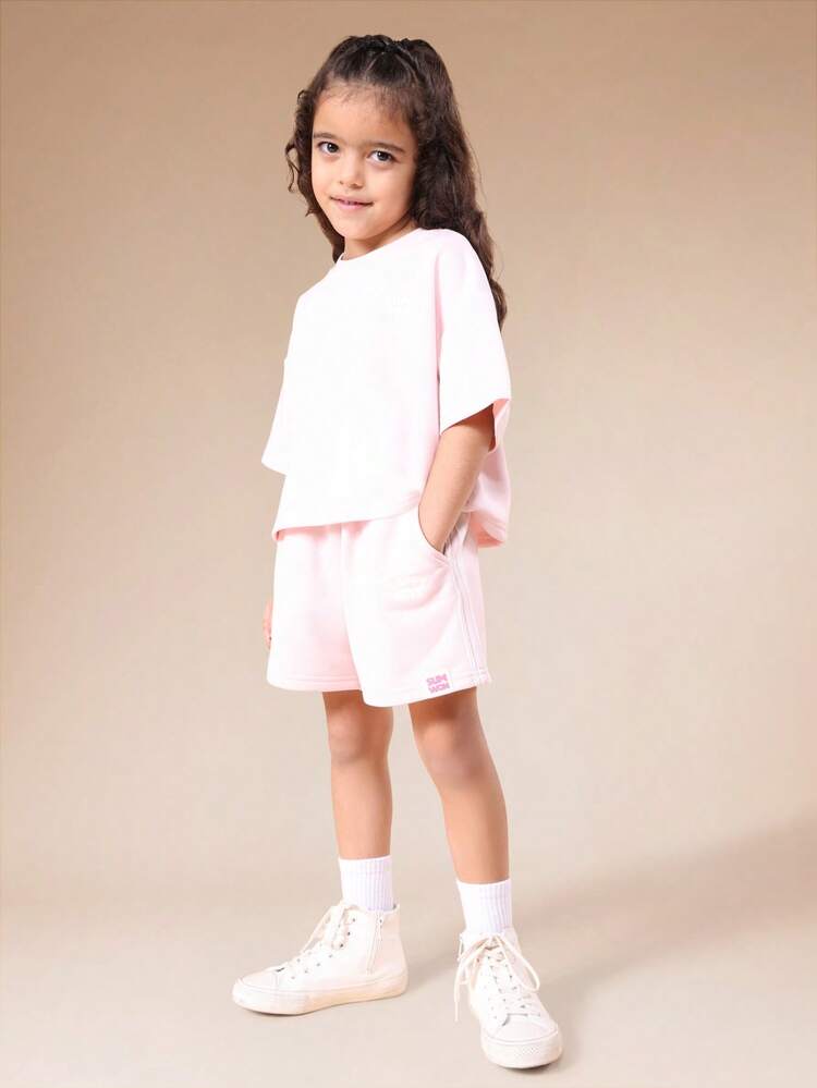 Light Pink T-Shirt And Shorts Set